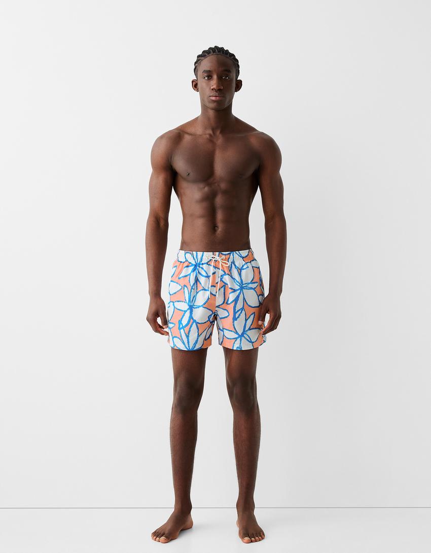 شورت سباحة مطبوع-زهري-0