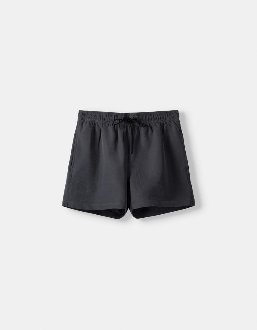 شورت سباحة بملمس بارز-رمادي-4