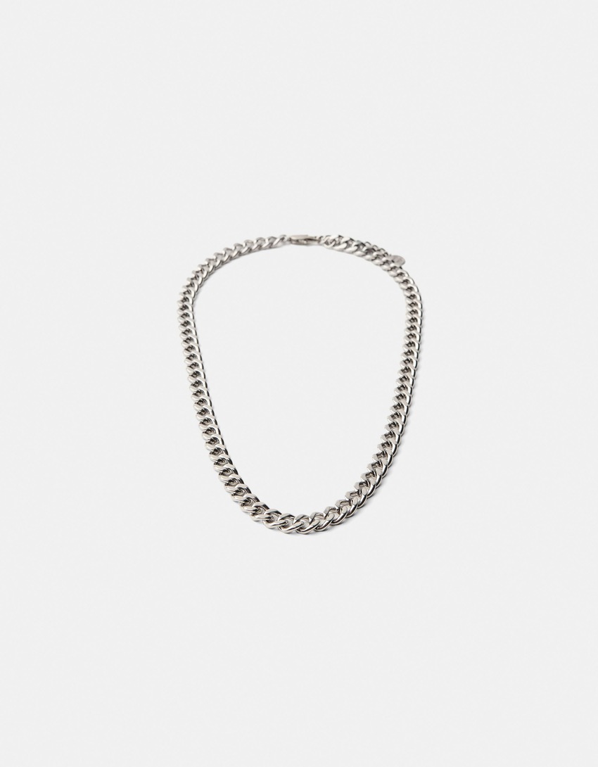 Collana catenina acciaio inox-Argentato-4