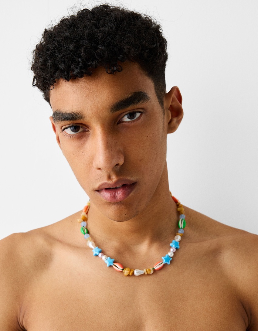Collier coquillages céramique-Corail-1