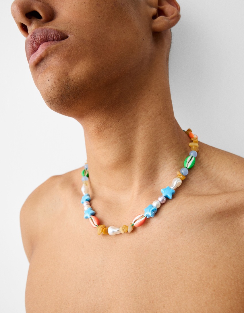 Collier coquillages céramique-Corail-3