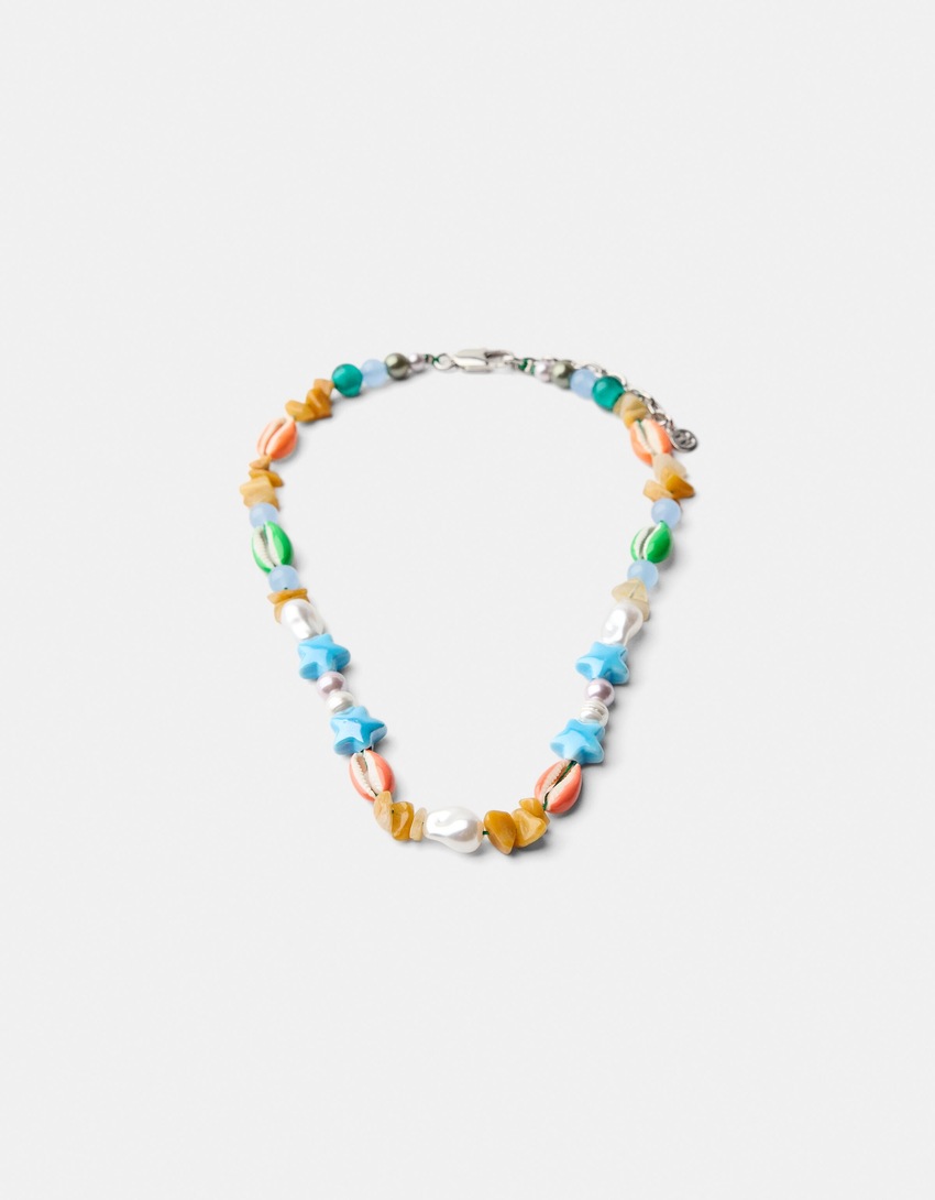 Collier coquillages céramique-Corail-4