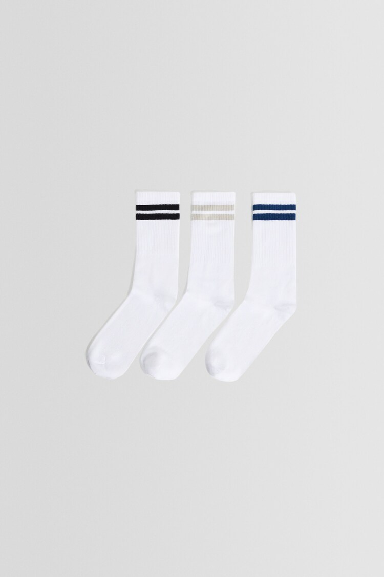 Комплект от 3 чифта чорапи с райе