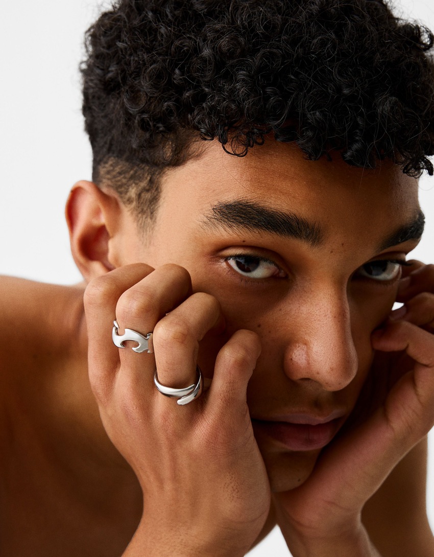 2er-Pack Ringe Edelstahl-Silber-1
