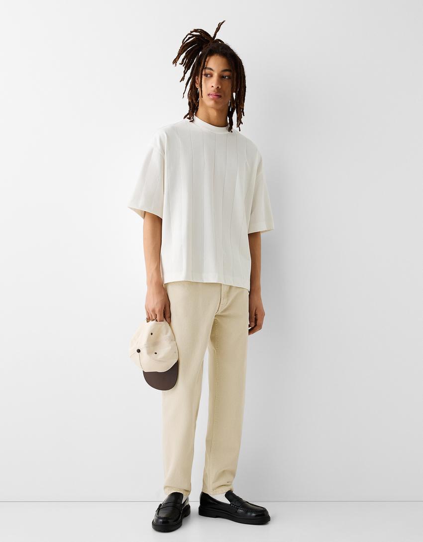 بنطال جينز بقصّة مستقيمة-بيج-0