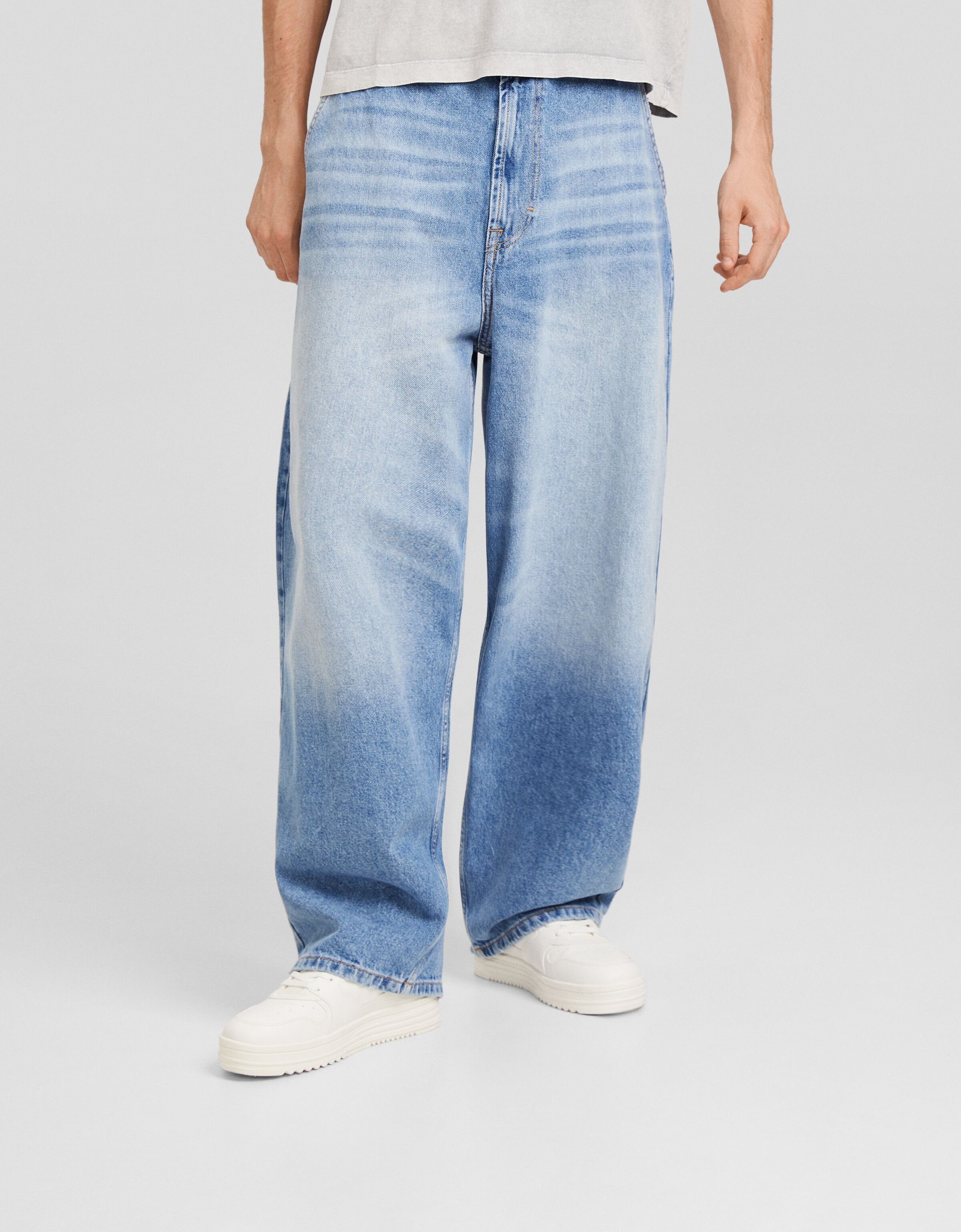 Faded effect skater fit jeans New Men Bershka