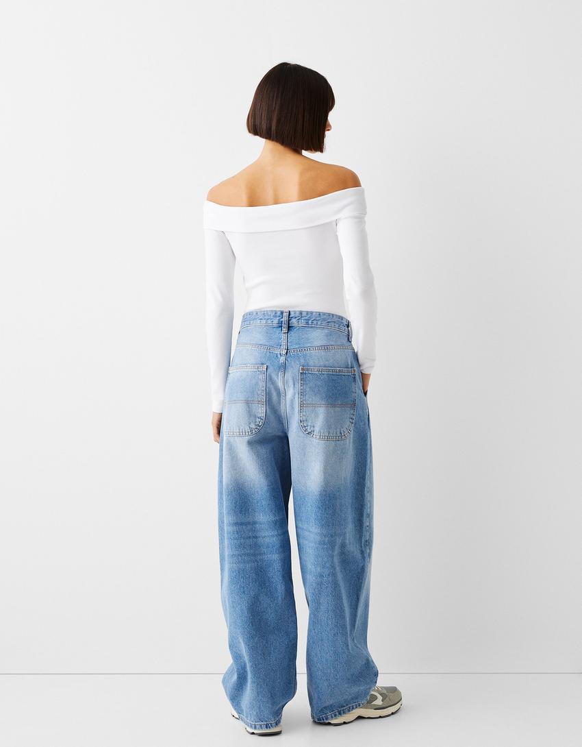 Jeans skater fit efecto lavado-Azul lavado-2