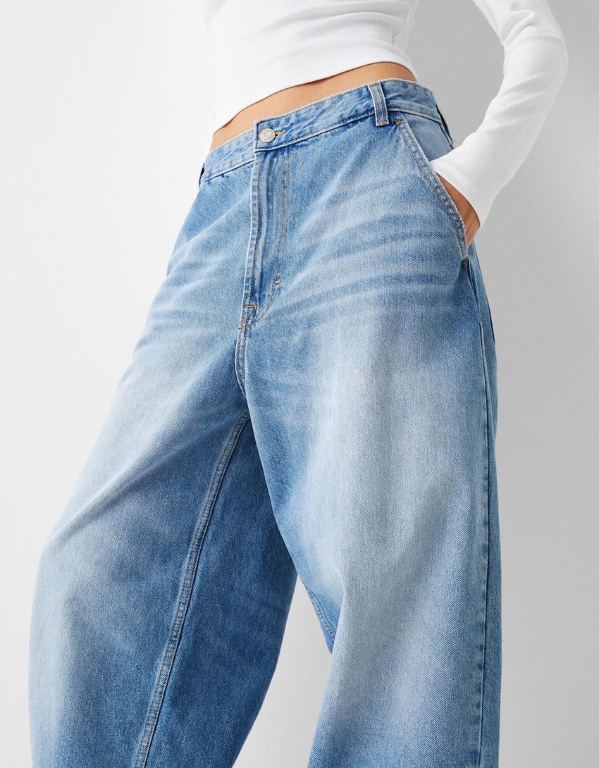 Jeans skater fit efecto lavado-Azul lavado-3