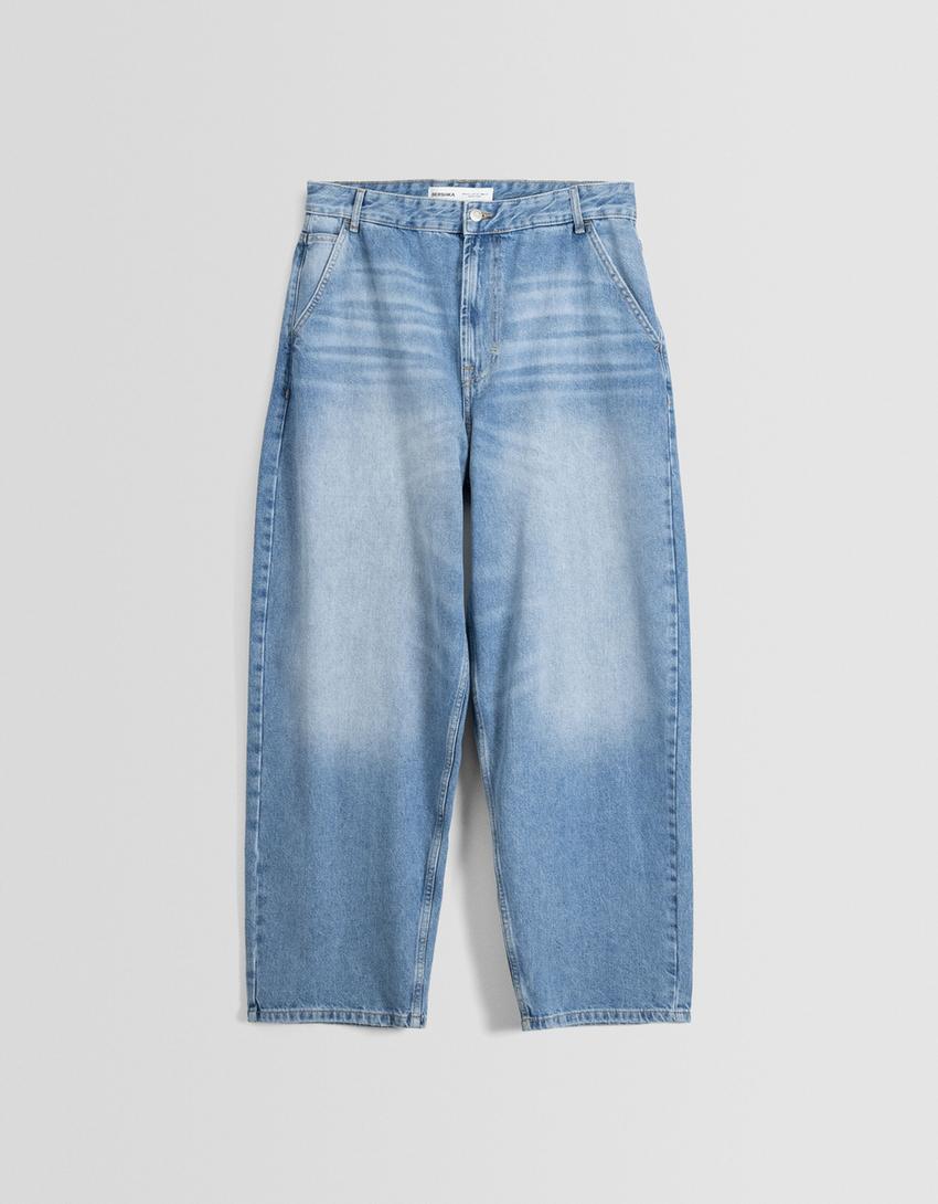 Jeans skater fit efecto lavado-Azul lavado-4