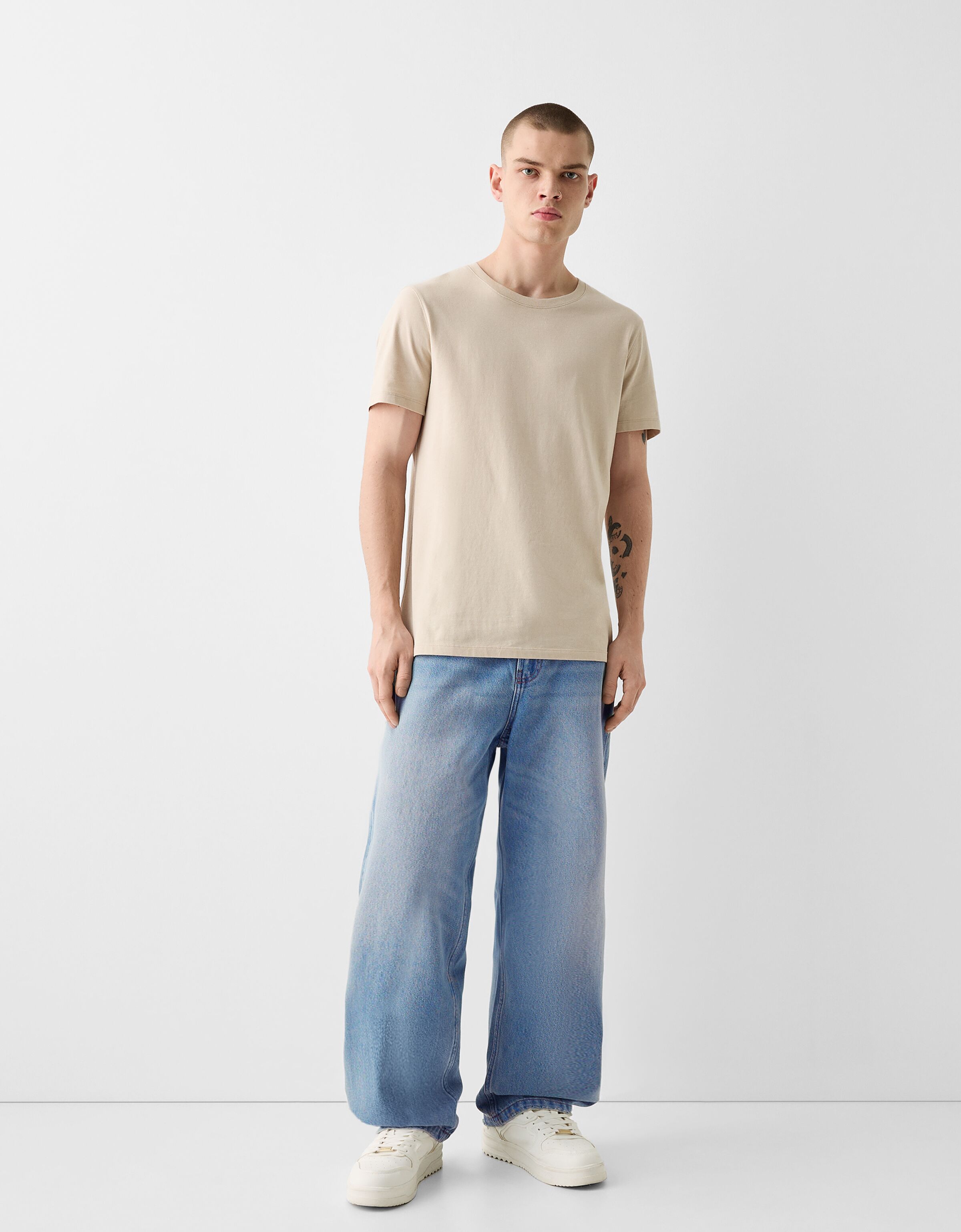 Shop Bershka 2023-24FW Denim Street Style Wide Leg Jeans by kazitJP | BUYMA