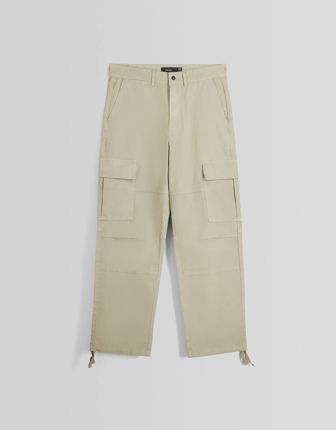 Adjustable wide-leg cargo trousers