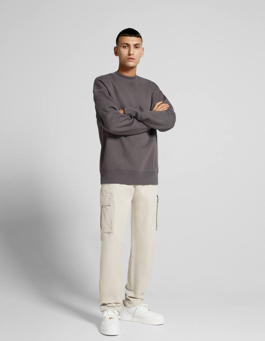 Cotton cargo trousers-Sand-0