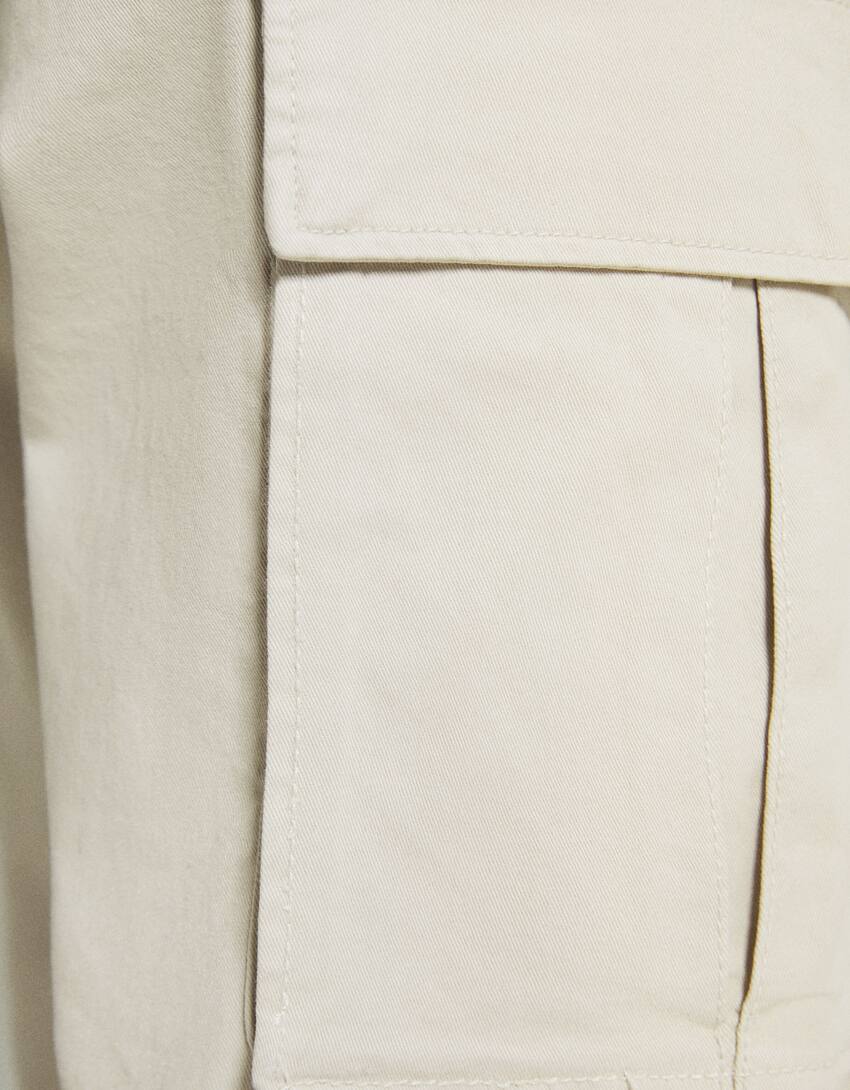 Cotton cargo trousers-Sand-5