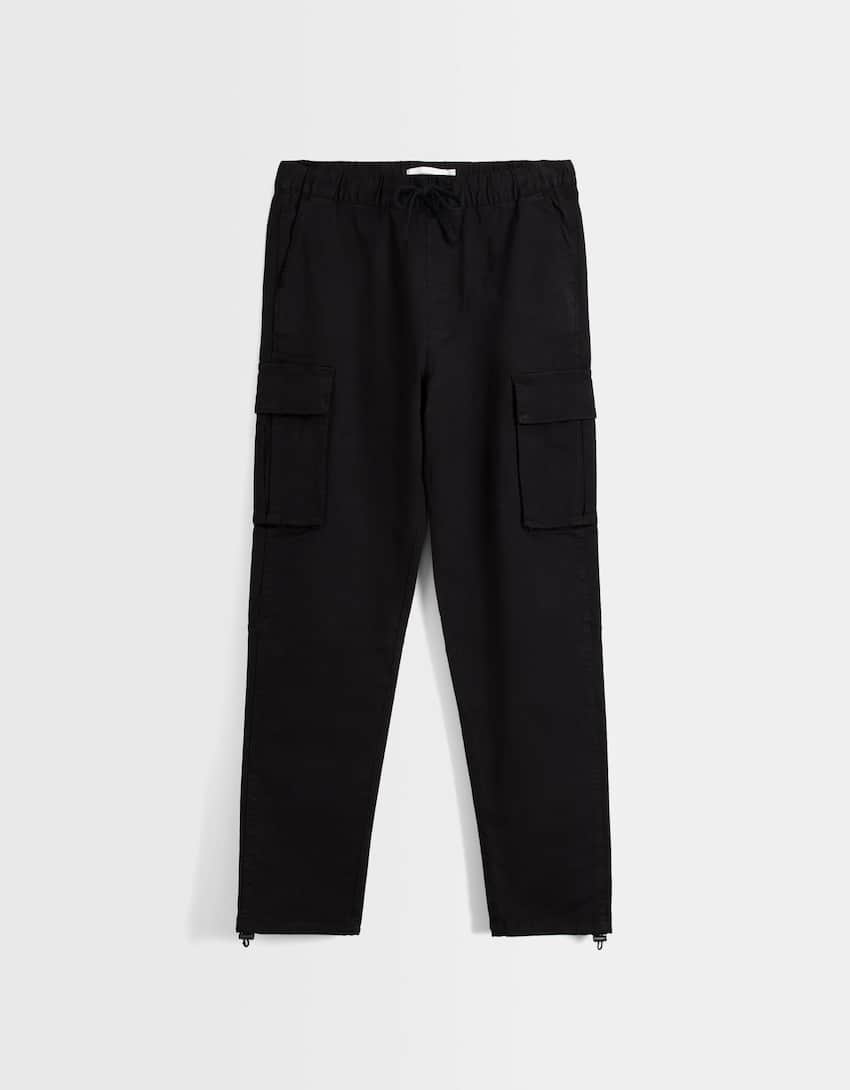 Pantalon cargo coton-Noir-4