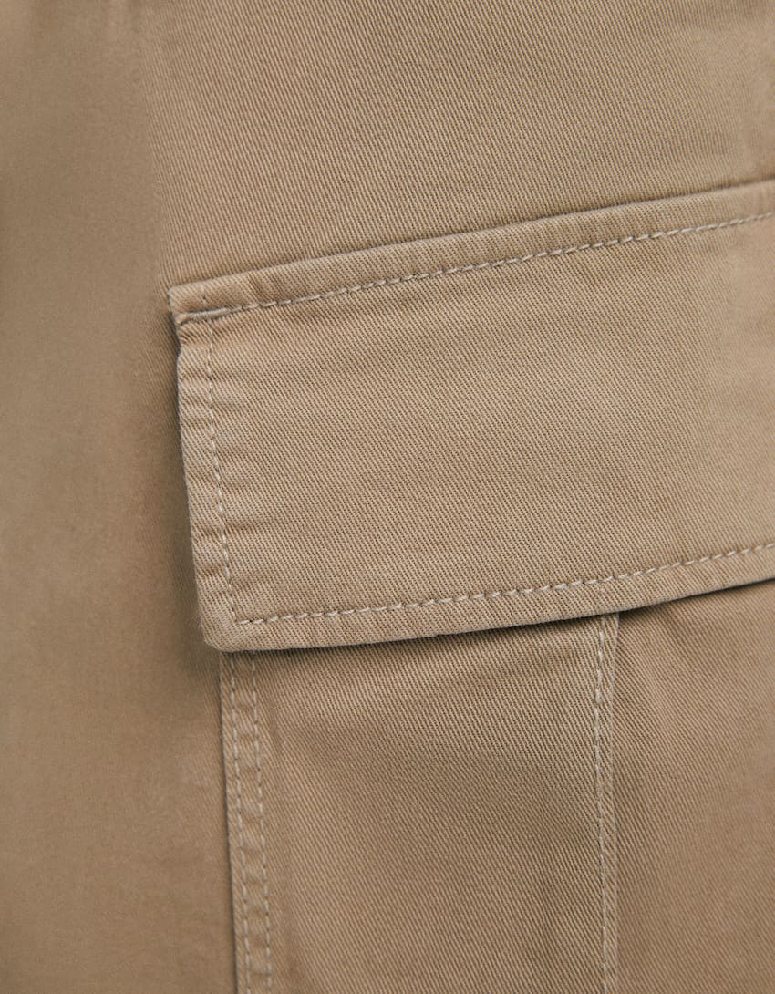 Cargo jogger trousers-Camel-5