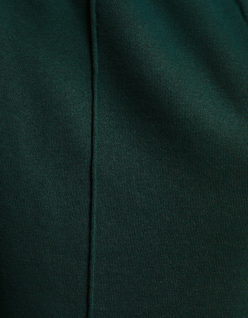 Wide leg plush trousers-Green-5