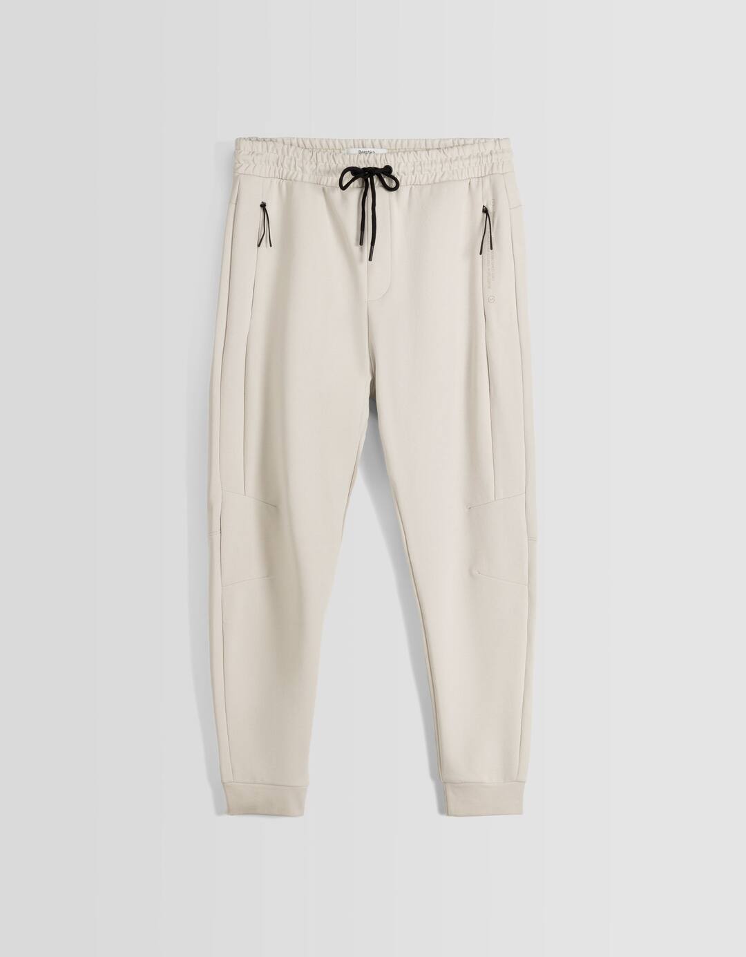 Plush jogger trousers with seams