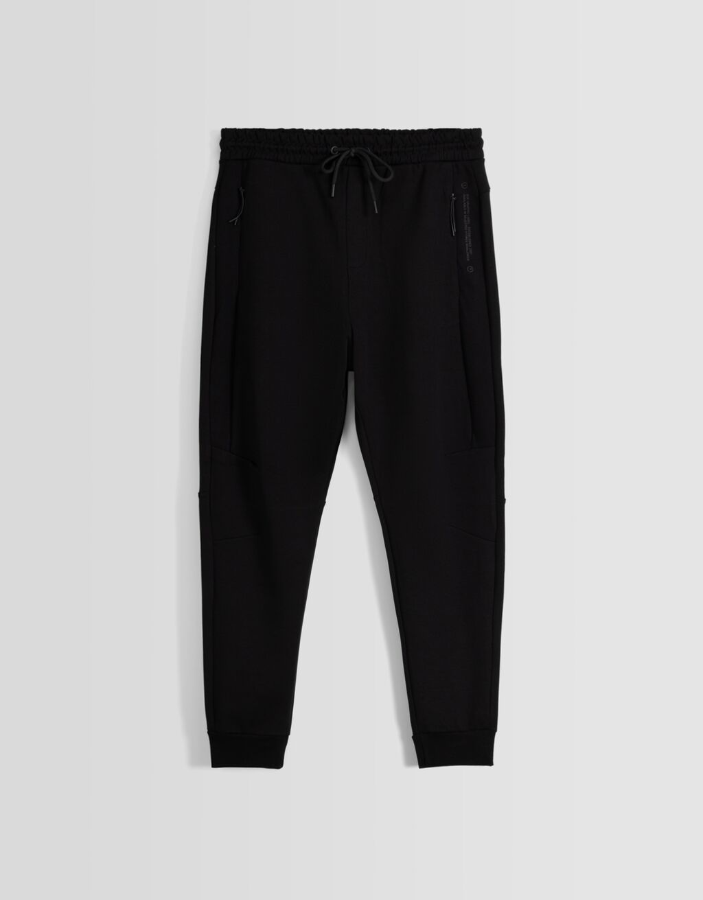 Plush jogger trousers with seams-Black-4