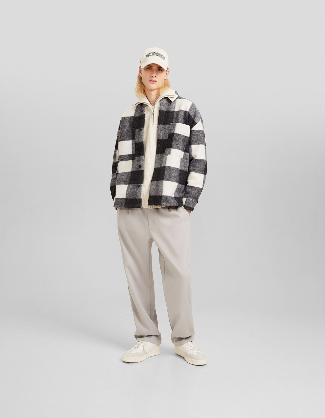 Long sleeve checked overshirt