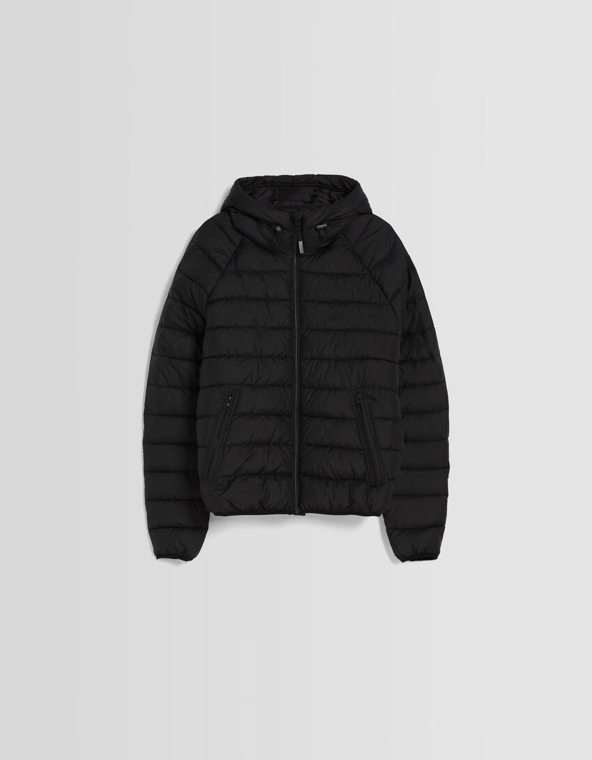 Lightweight puffer jacket-Black-4