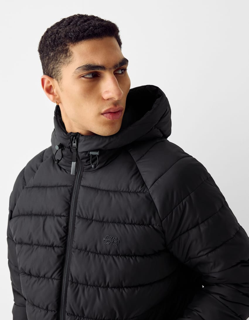Lightweight puffer jacket-Black-2