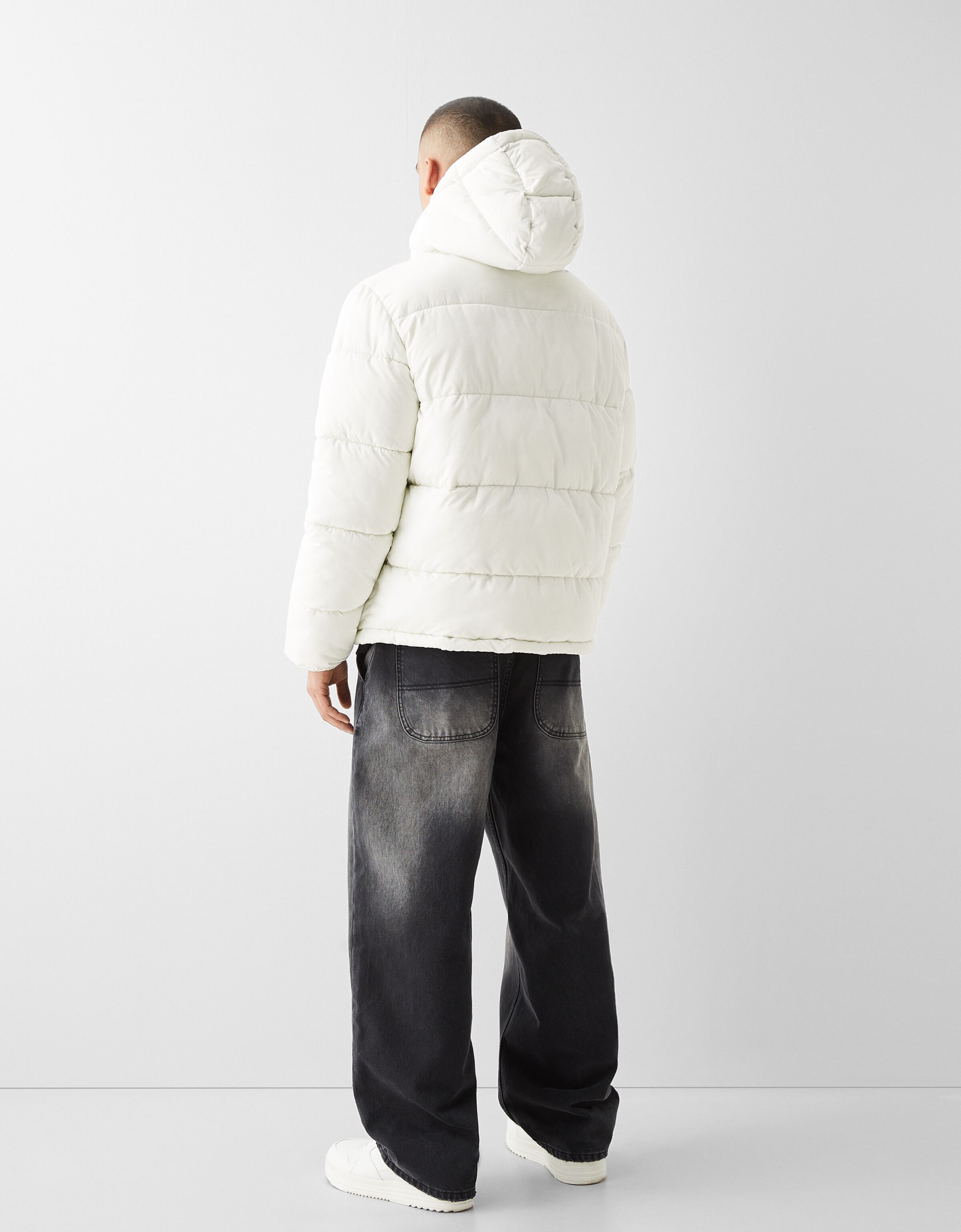 Corduroy puffer jacket on sale bershka