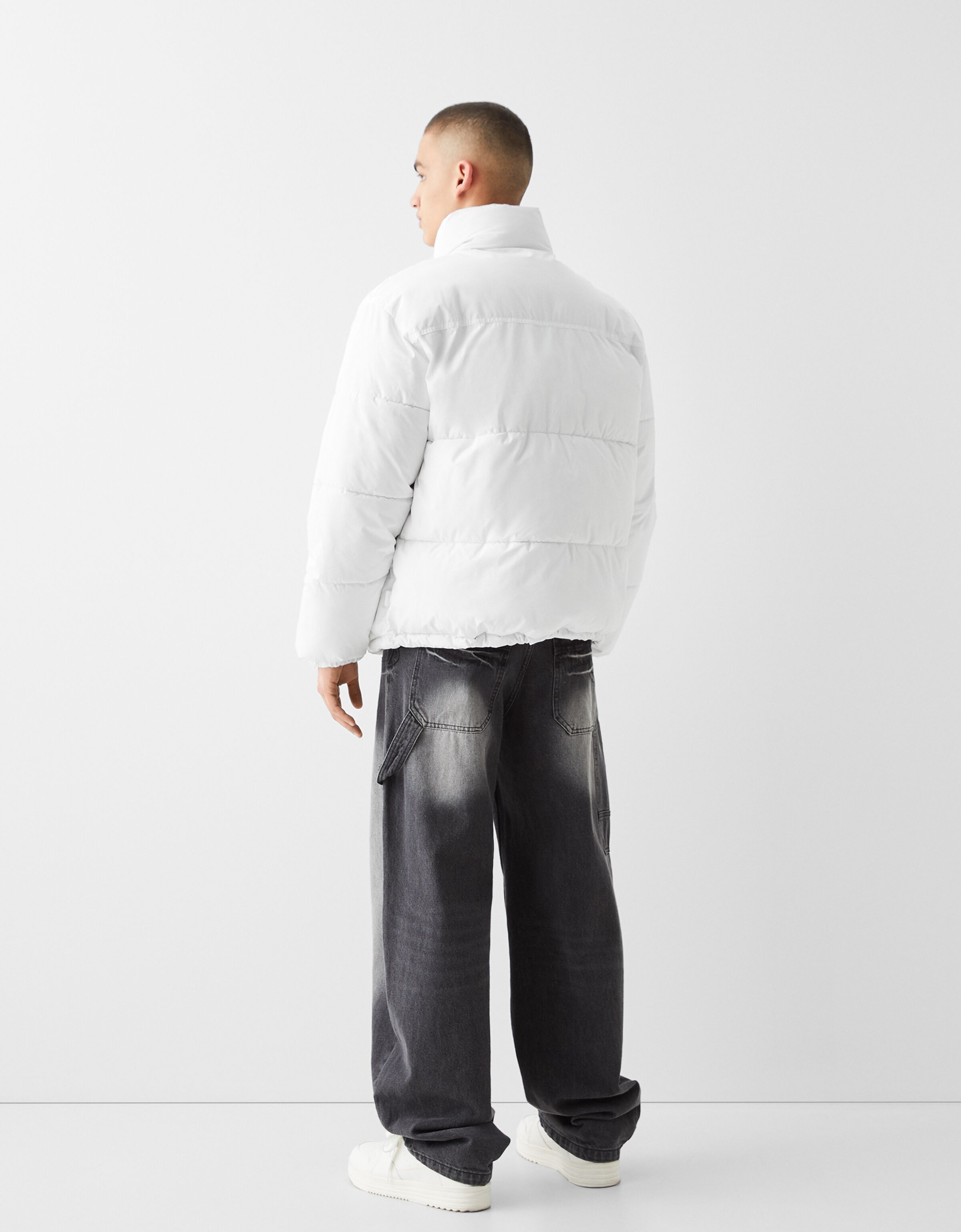 White Kamachi Fit Puffer Jacket | Pepe Jeans India