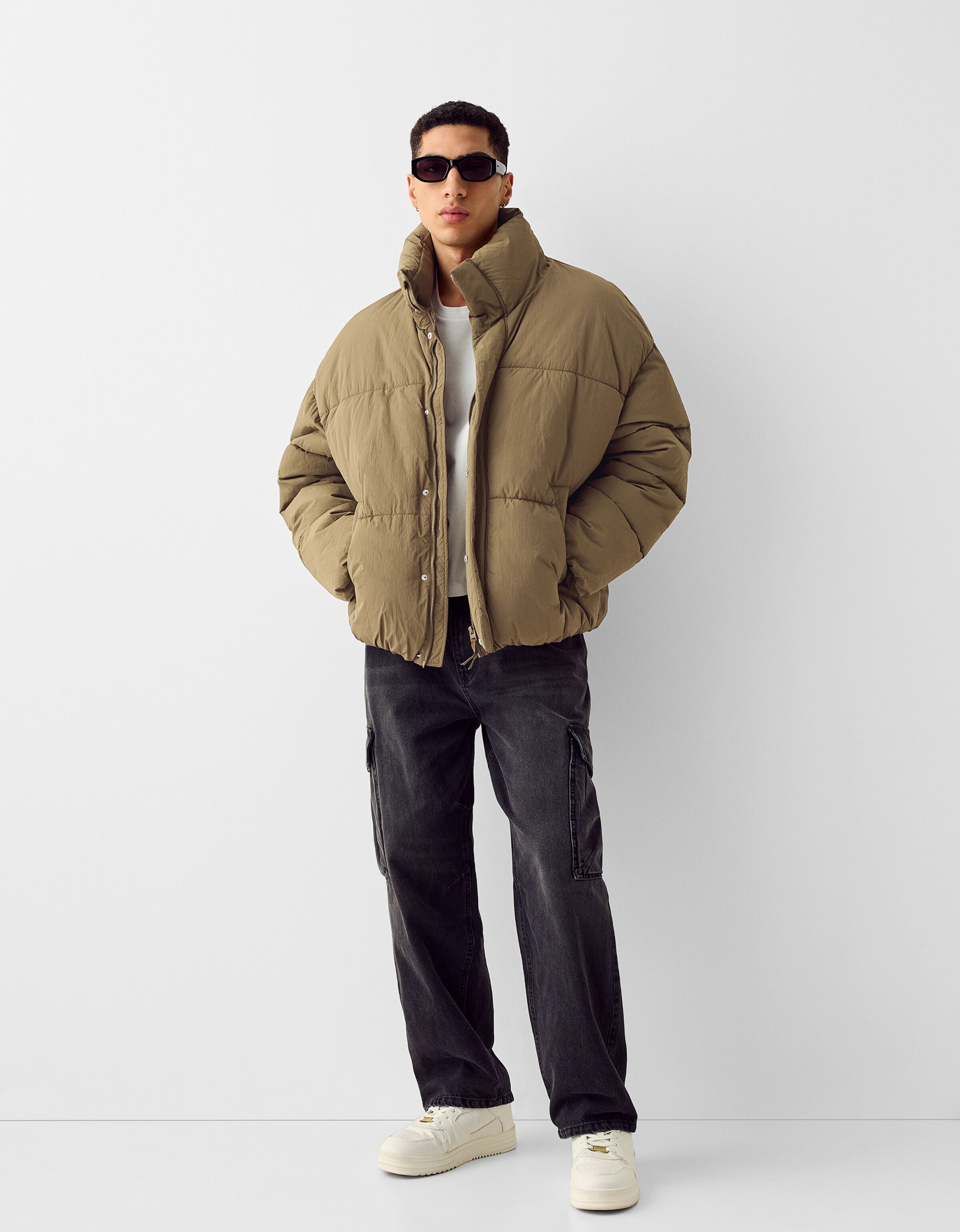 Bershka puffer jacket mens sale