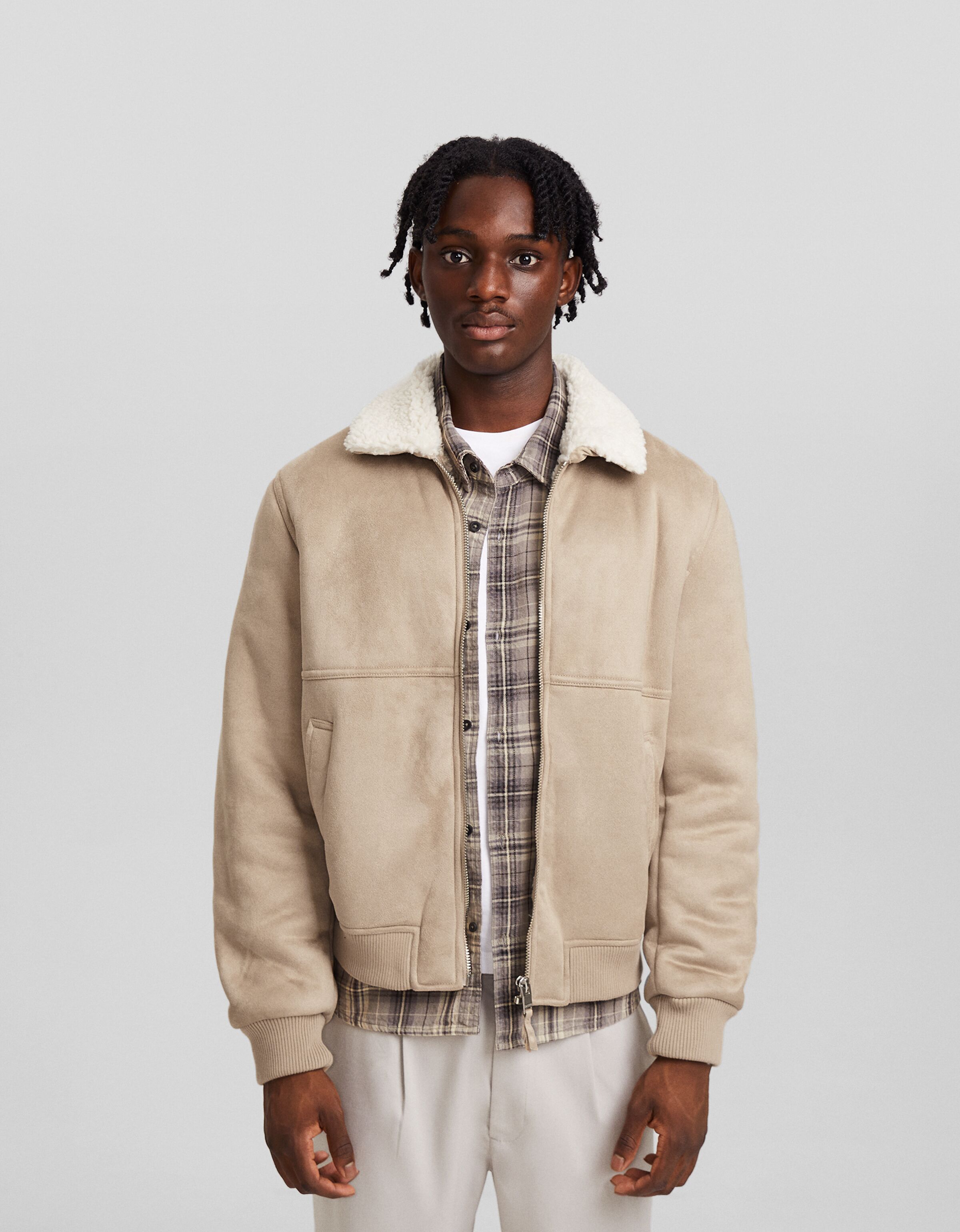 Blouson aviateur online beige