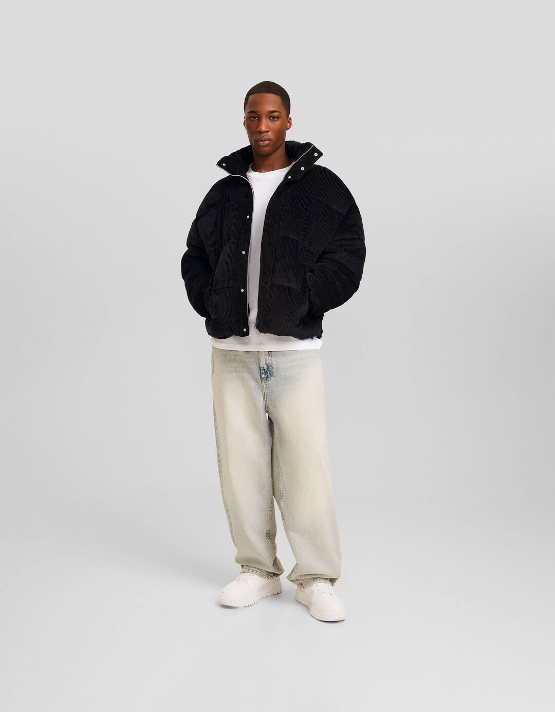 Corduroy puffer jacket