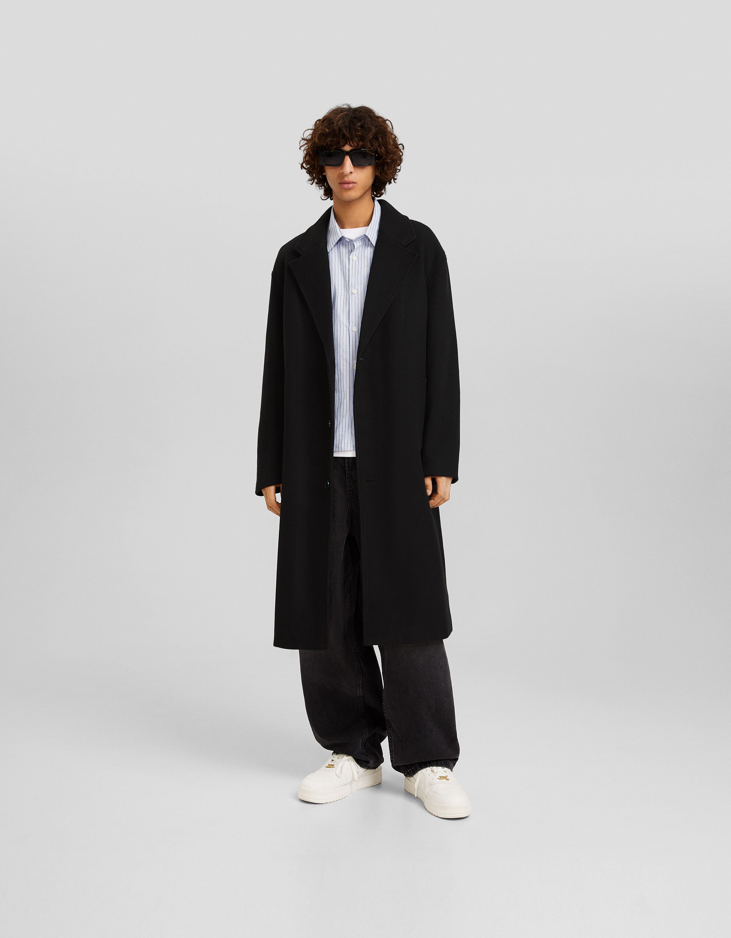 Bershka black outlet coat