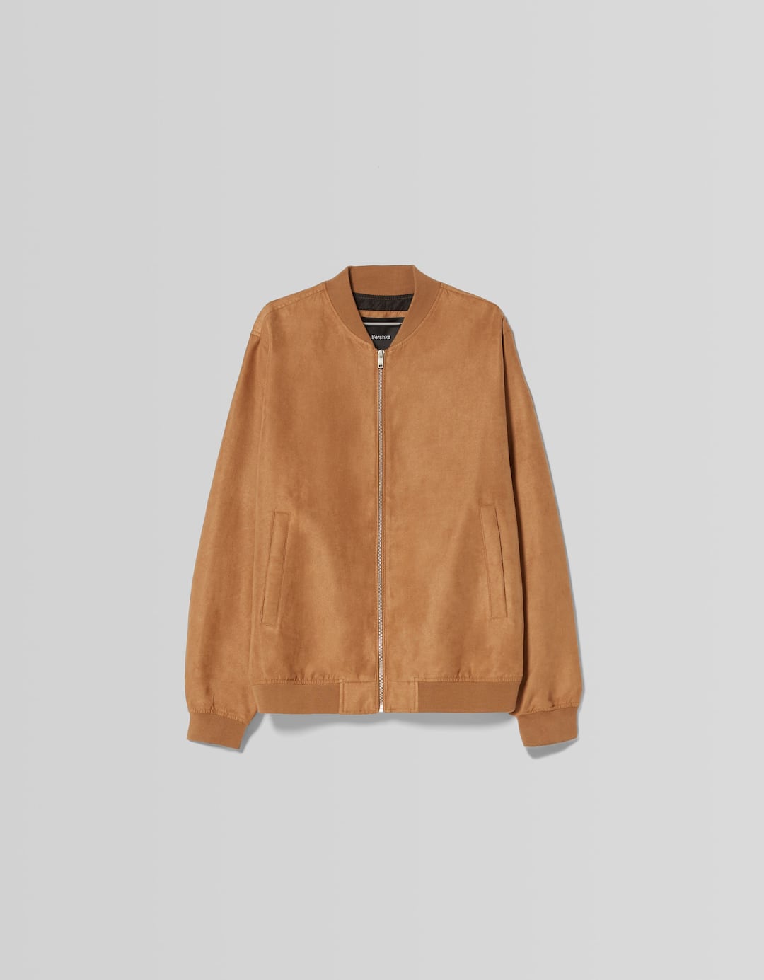 Faux suede bomber jacket