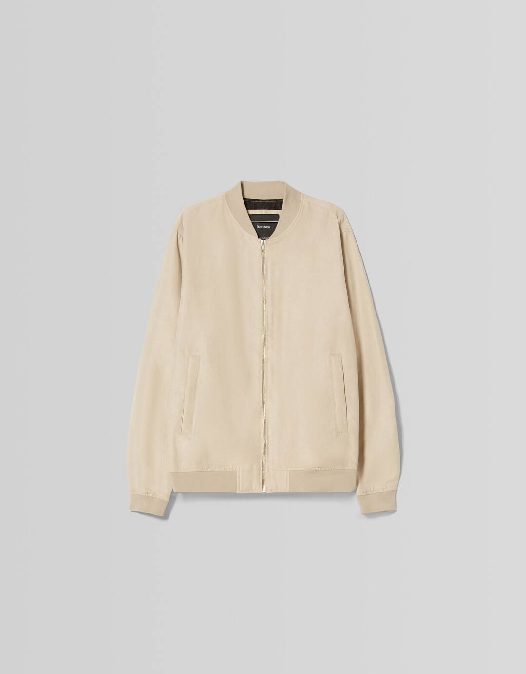 Faux suede bomber jacket