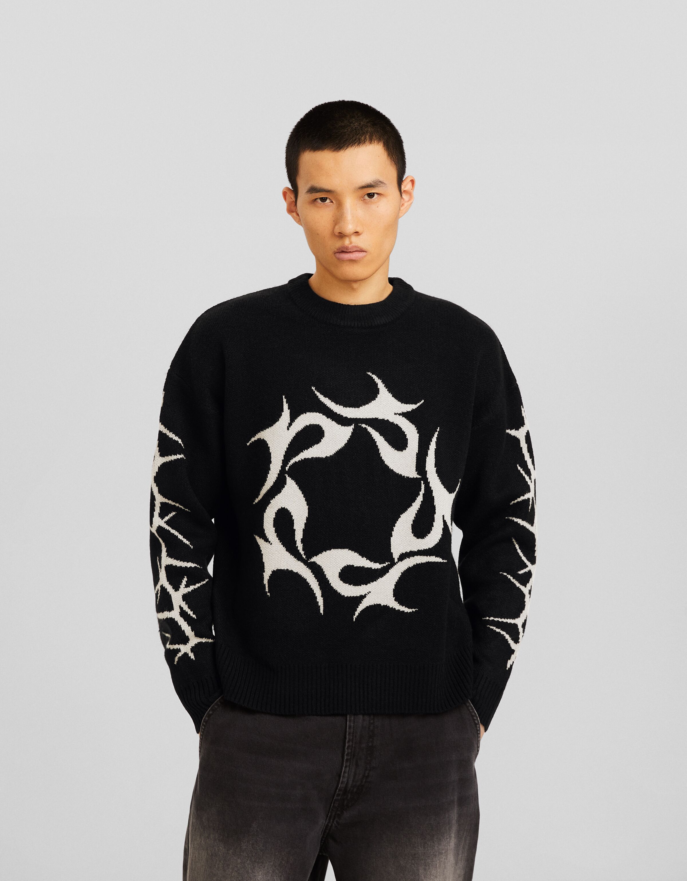 Printed sweater Sweaters and cardigans Men Bershka