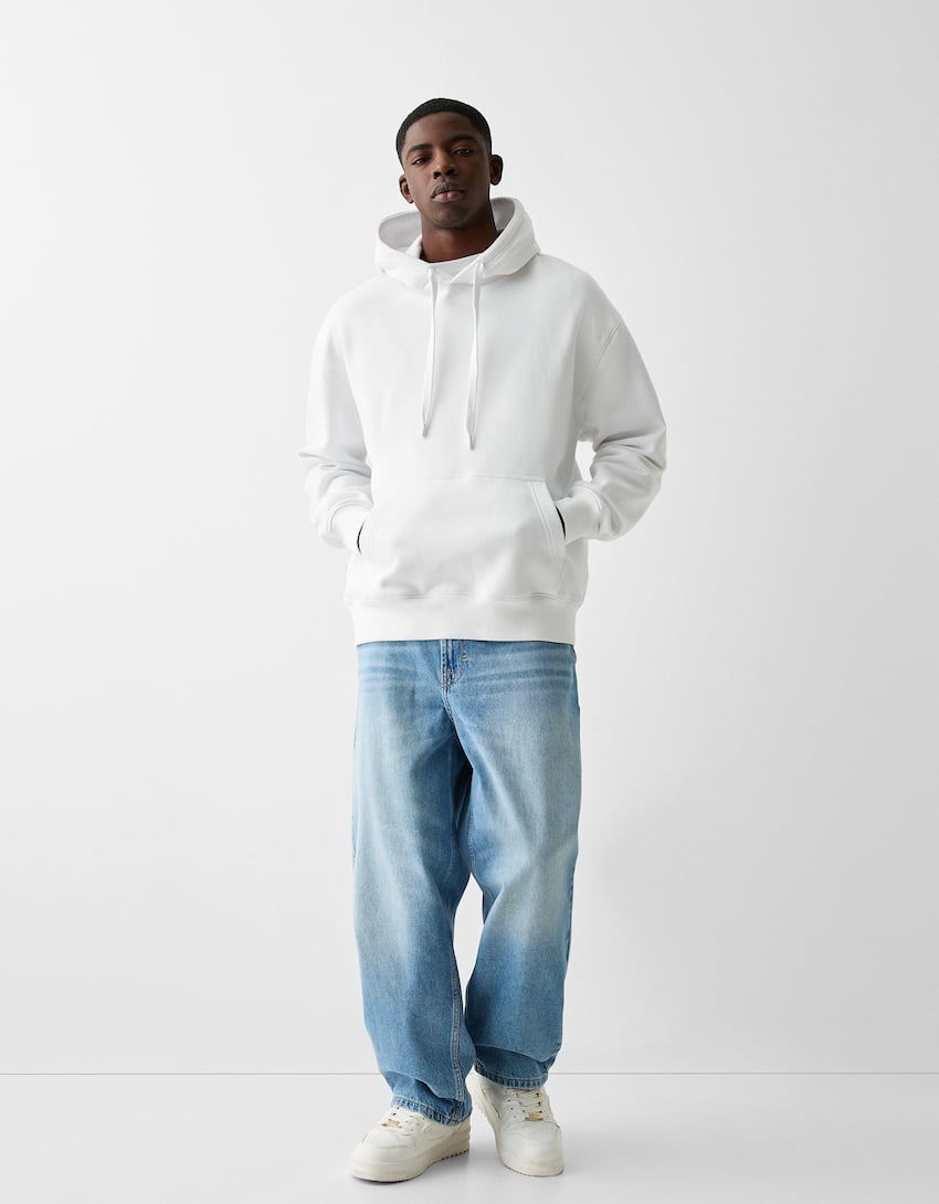 Sweatshirt com capuz-Branco-3