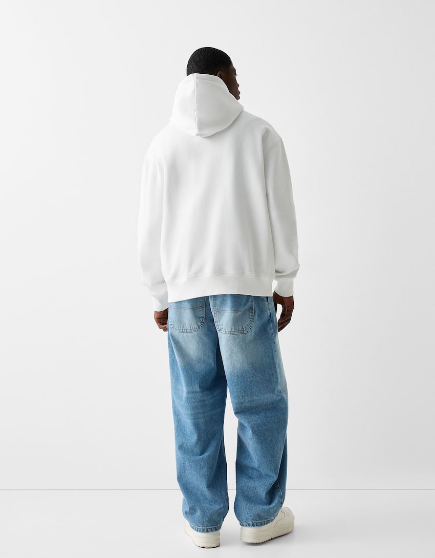 Sweatshirt com capuz-Branco-1