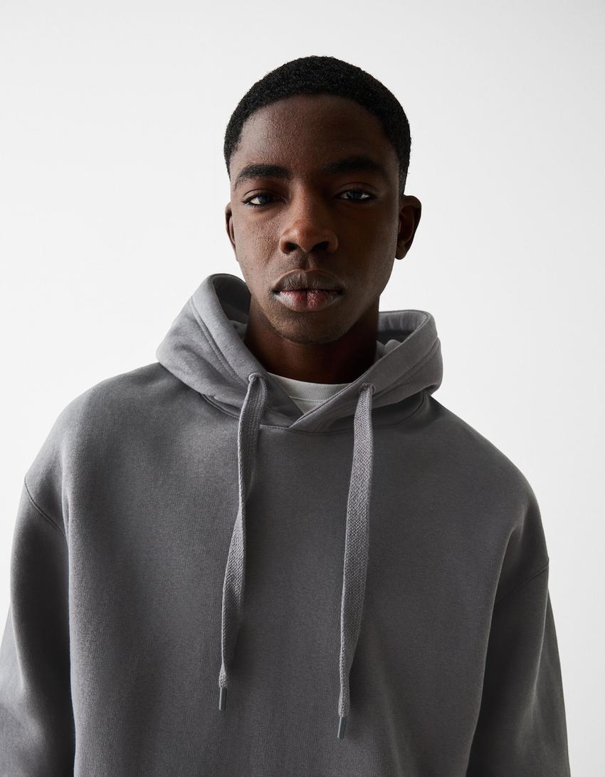 Sweatshirt com capuz-Cinza-2