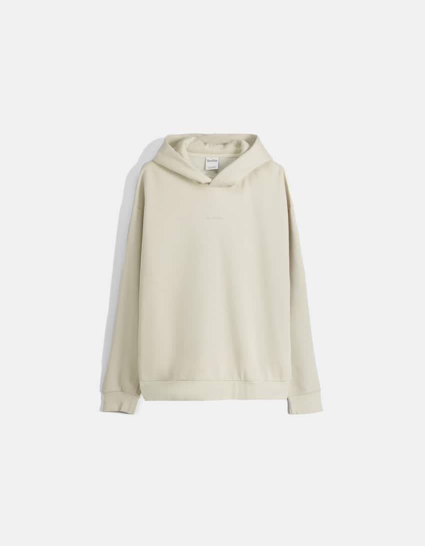 Boxy fit hoodie-Off white-4