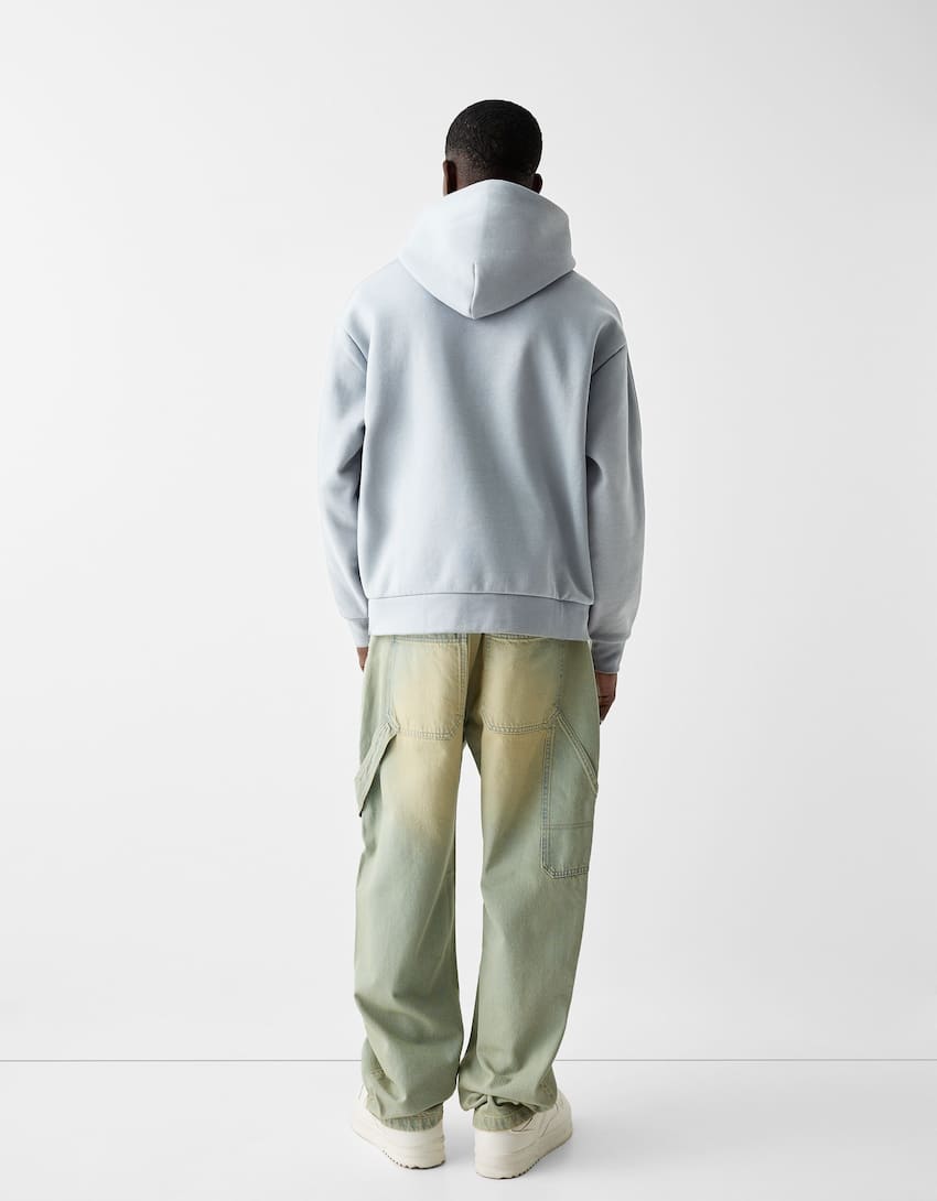 Boxy fit hoodie-Washed out blue-1