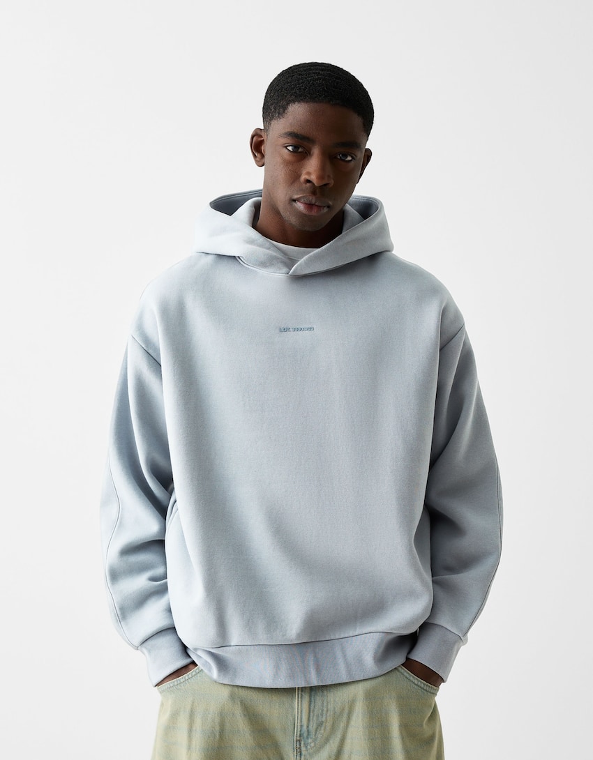 Boxy fit hoodie-Washed out blue-0