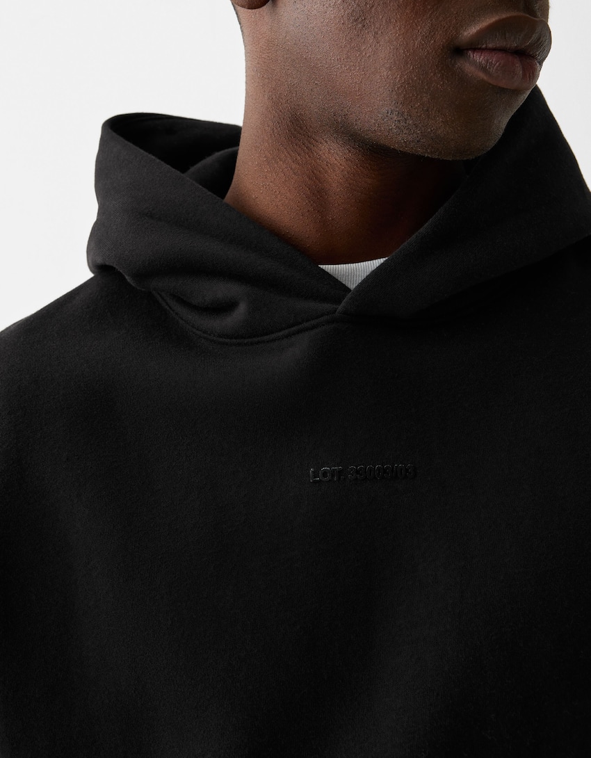 Boxy fit hoodie-Black-5