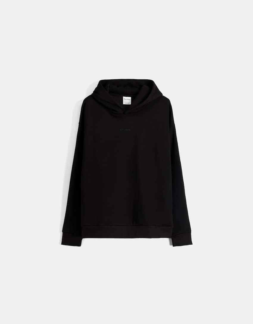 Boxy fit hoodie-Black-4