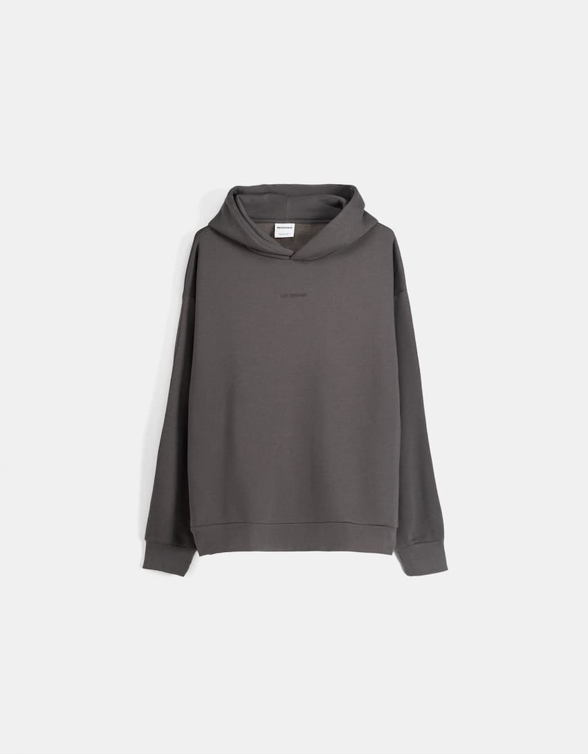 Boxy fit hoodie-Grey-4