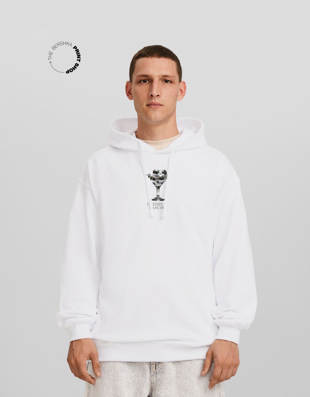 Bershka white shop hoodie