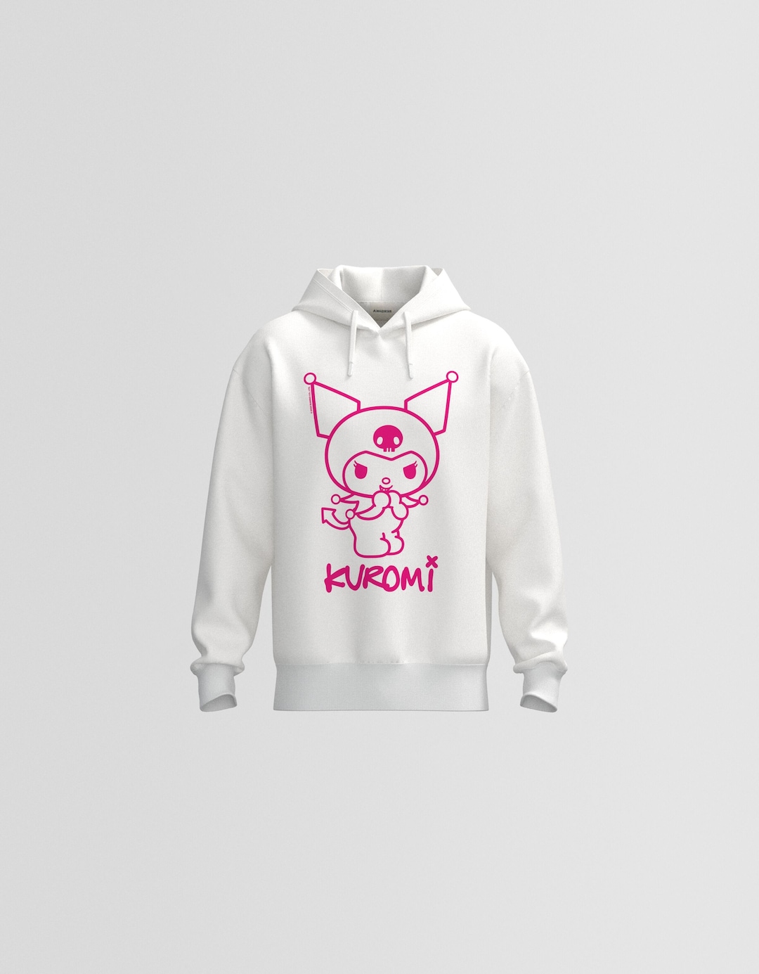 Oversize-hoodie med Kuromi-tryck