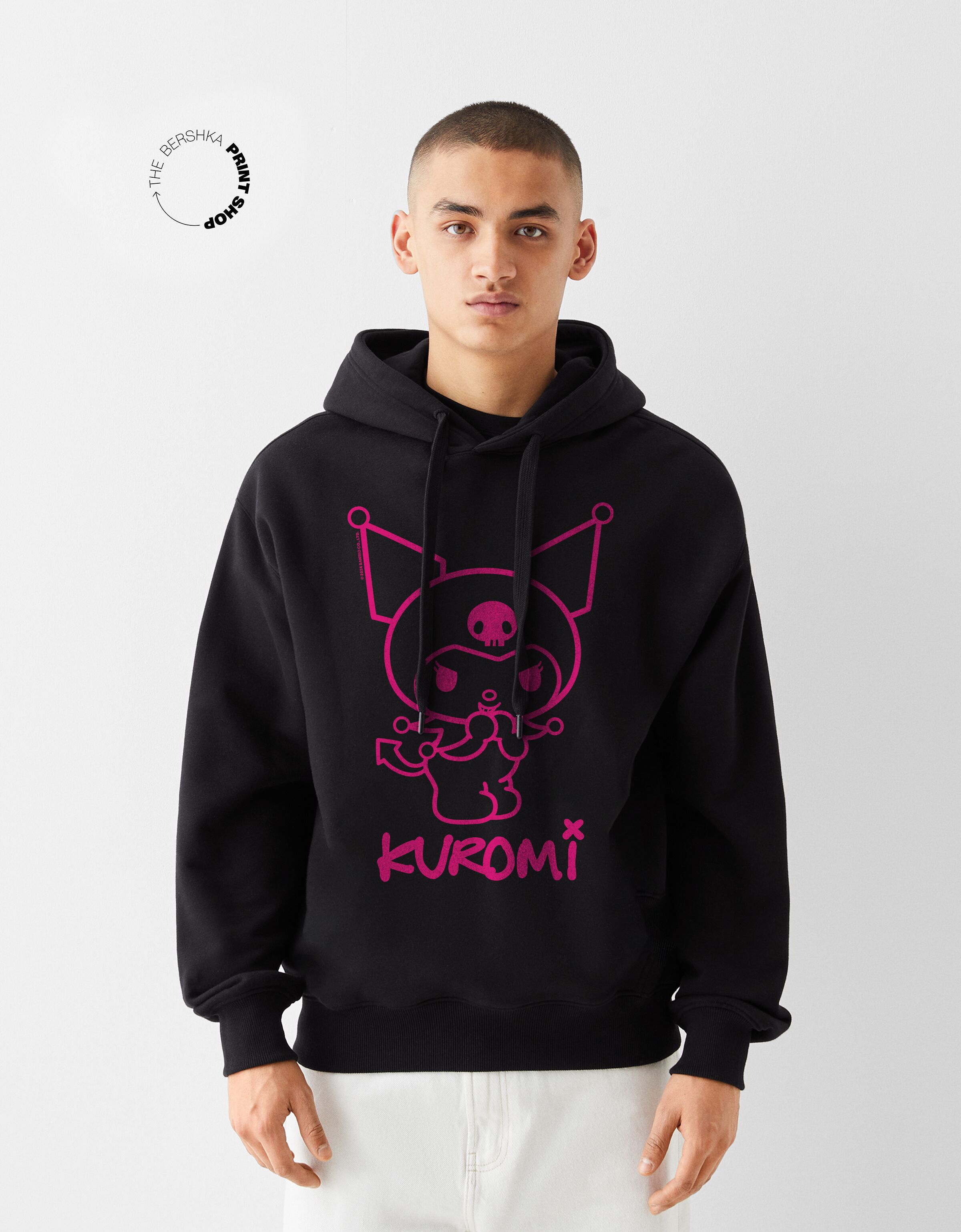 Sudadera morada online bershka