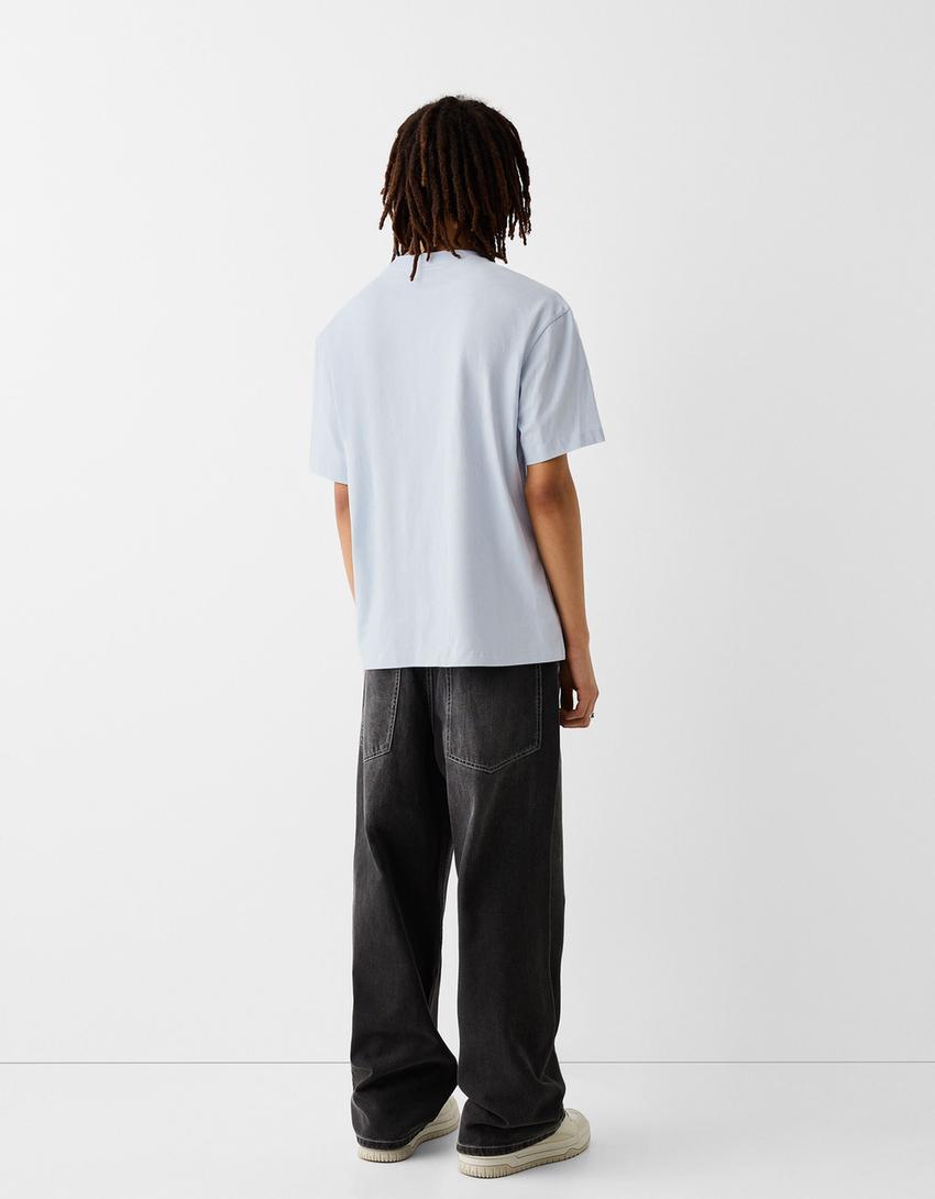 T-shirt Poi Keely manches courtes boxy fit-Bleu clair-1