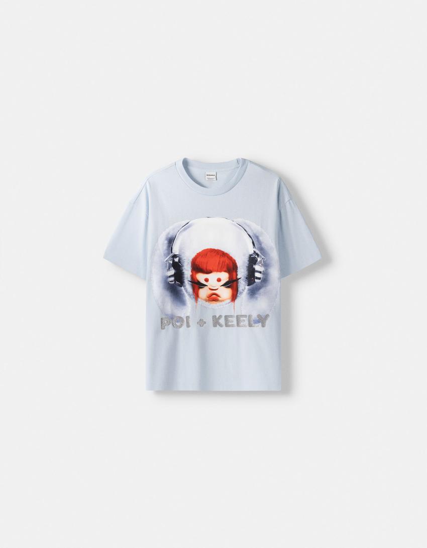 T-shirt Poi Keely manches courtes boxy fit-Bleu clair-4