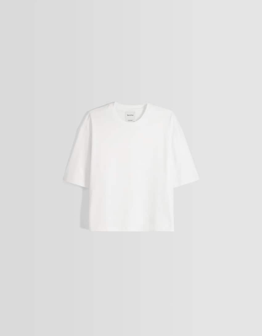 Boxy fit short sleeve T-shirt-White-6