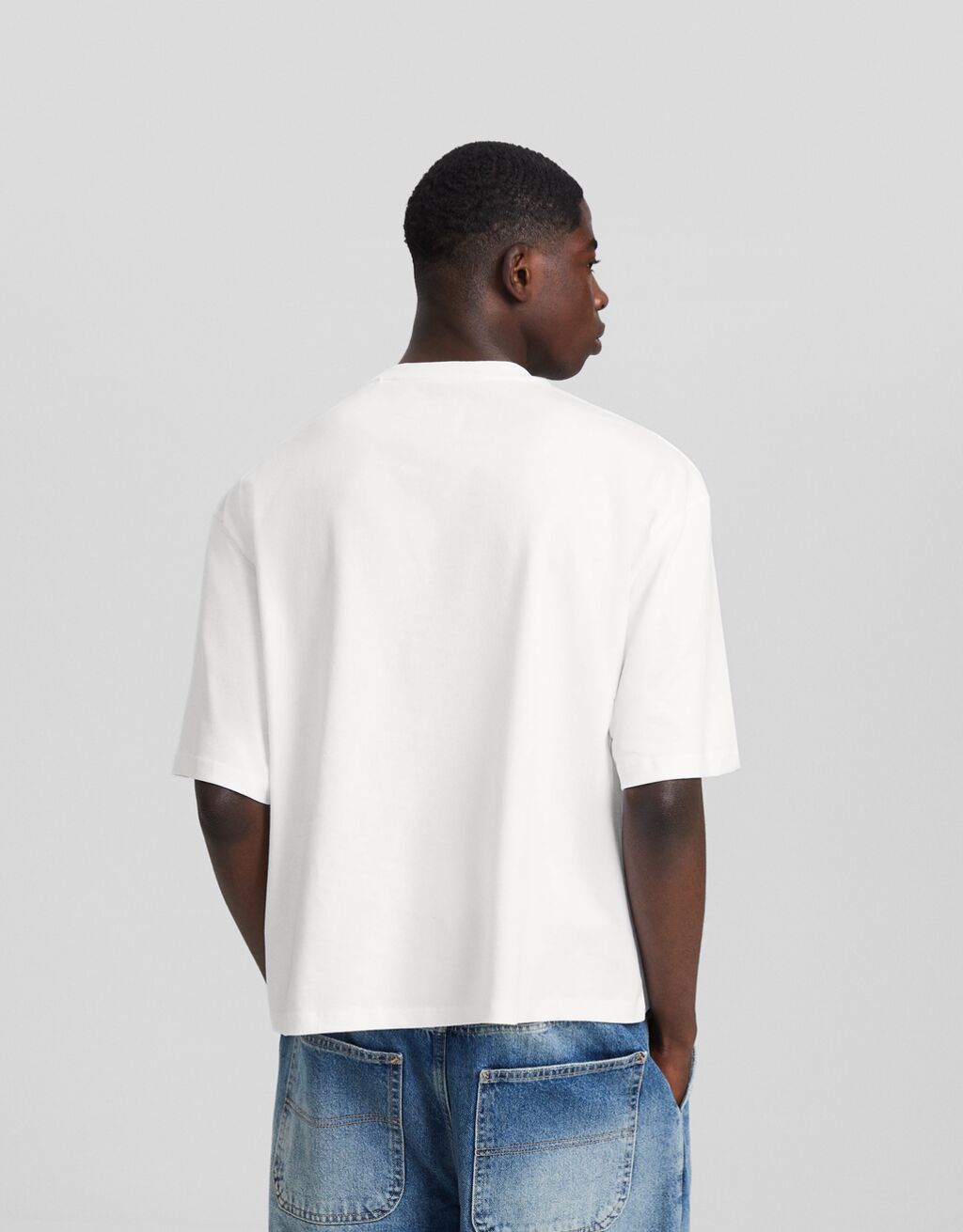 Boxy fit short sleeve T-shirt-White-1